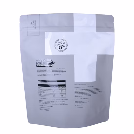 Packaging proteico con stampa colorata e finitura completamente opaca